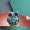 Owl 3D Printed Statue | Handcrafted Look Decorative Owl Figurine for Home Décor, Office & Living Room | Good Luck Vastu Feng Shui Owl Statue with Detailed Wings | L10 x W10 x H10 cm