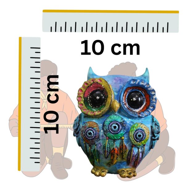 Owl 3D Printed Statue | Handcrafted Look Decorative Owl Figurine for Home Décor, Office & Living Room | Good Luck Vastu Feng Shui Owl Statue with Detailed Wings | L10 x W10 x H10 cm