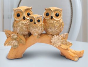 # Owl Family -Set of 3- Brown Color showpiece for Home Decor/Gift Item/Desk/Study Table/Office