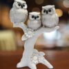 # Owl Family on Tree -Set of 3- Biege Color showpiece for Home Decor/Gift Item/Desk/Study Table/Office