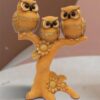 # Owl Family on Tree -Set of 3- Brown Color showpiece for Home Decor/Gift Item/Desk/Study Table/Office