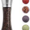 P-Plus International Pepper Grinder or Salt Shaker for Professional Chef P-Plus International Pepper Grinder or Salt Shaker for Professional Chef - Best Spice Mill with Brushed Stainless Steel, Special Mark, Ceramic Blades and Adjustable Coarseness (Tall Pack 1)