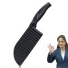 PANCA Black Crinkle Knife for Vegetables & Fruits | Wavy PANCA Black Crinkle Knife for Vegetables & Fruits | Wavy Cutter for Potatoes, Salad, French Fries & Chips | Non-Stick Stainless Steel Blade with Ergonomic Handle