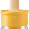 PANCA Oil Dispenser Bottle With Silicone Brush 200ML - Leakproof Transparent Jar for Cooking, Baking, BBQ | Versatile Container With Brush (Yellow)