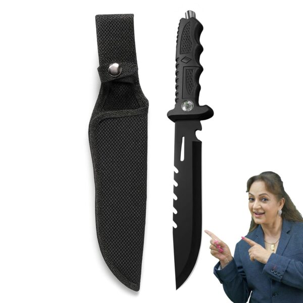 PANCA Premium Carbon Steel Kitchen Knife with Protective Cover | PANCA Premium Carbon Steel Kitchen Knife with Protective Cover | Sharp Utility Knife for Cutting Fruits, Vegetables & Meat | Rust-Resistant Black Culinary for Home & Kitchen Use (Set of 1)
