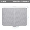 PANCA Silicone Dish Drying Mat for Kitchen | Large Utensil Drying Organizer Mat with Built-in Drain Lip | Anti-Slip, Heat Resistant Countertop Protector for Sink (Big Size)