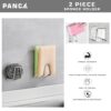 PANCA Stainless Steel Adhesive Sponge Holder for Kitchen Sink | Waterproof Caddy Organizer | Rustproof Sponge Rack for Scrubber & Brush | Kitchen Accessories (Pack of 2)