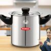 PANCA Stainless Steel Milk Boiler | Spill-Proof Milk Boiler Pot PANCA Stainless Steel Milk Boiler | Spill-Proof Milk Boiler Pot with Bakelite Handle, Whistle Indicator & Lid | Gas & Induction Friendly Double Boiler (1 Litre)
