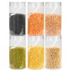 PEARLPET Tiffany Plastic Containers for Kitchen Storage |Plastic Container Set with Spoon |Bpa-Free, Stackable Jars |Transparent, 1400 Ml (Set of 6)