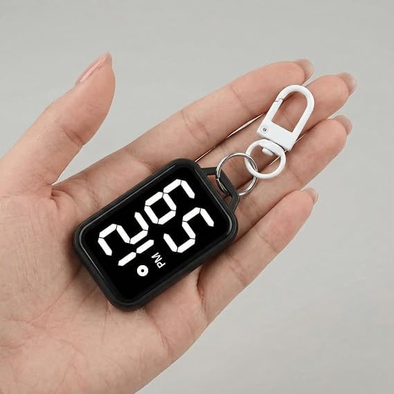 PIYUCOLONY Digital Display Keychain Watch, Plastic, Small, Unisex Sports Style - Portable Digital Timepiece for Kids and Students (Pack of 1)