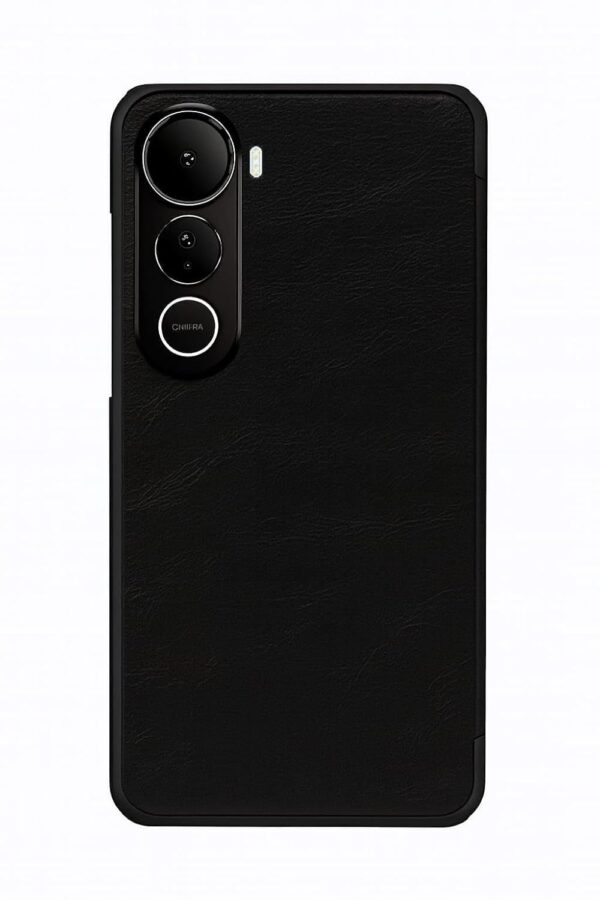 PU Leather Magnetic Premium Flip Cover with 2 Card Slot for Vivo Y400 Pro 5G - Black