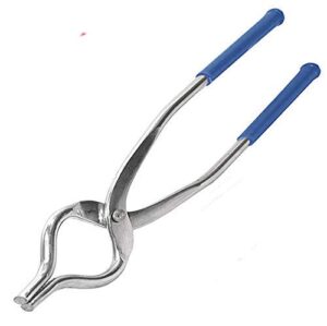 PVC Handle Stainless Steel Pakkad, Sansi, Tong, Kitchen Tool pincer, Chimta, Pakkad Utility Holder (8mm, Blue)