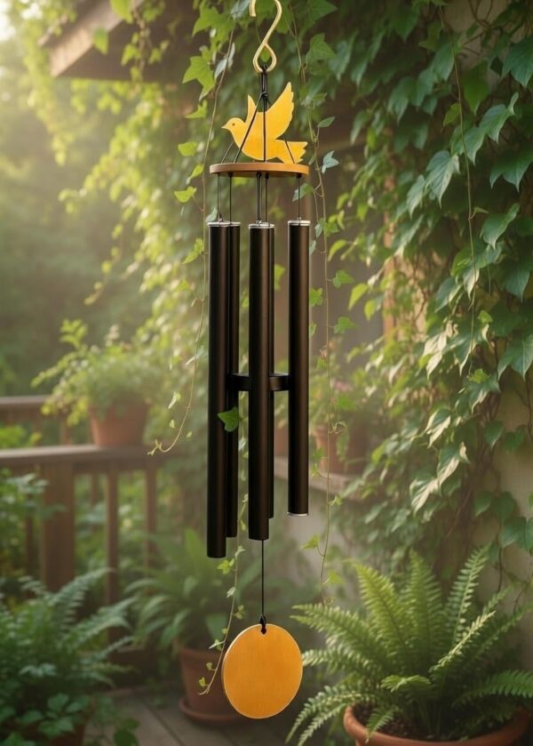 Paradigm Pictures Big Meditation Wind Chime 38" | Deep Sound Outdoor Chime for Home & Yoga Décor