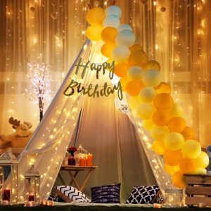 Party Propz Birthday Decoration Kit - 26 Pcs, Happy Birthday Decoration Kit for Husband Wife, Canopy Tent for Decorations, White Golden Balloons for Decor With White Net