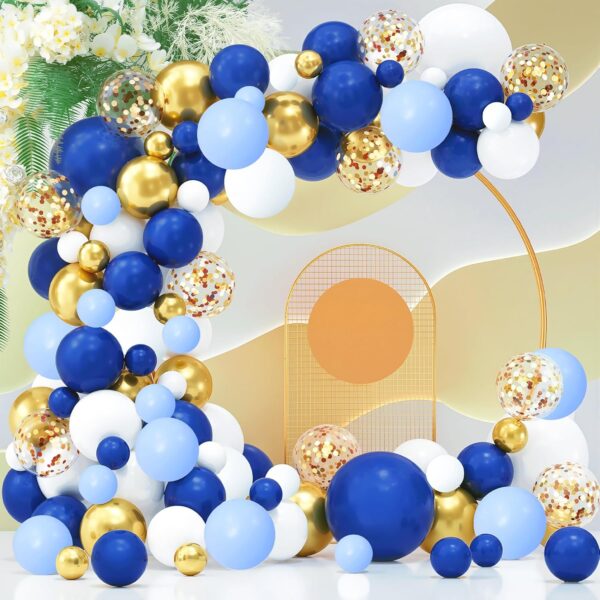 Party Propz Blue Balloons For Decoration - Pack of 84 Pcs Birthday Decoration Items For Boy | Blue Theme Decoration's Kit | Metallic Balloons for Decoration's | Balloon for Birthday (Latex)