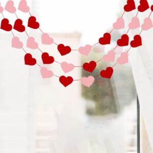 Party Propz Heart Garland Decoration - 1Pc Anniversary Decoration Items, Love Decorations Items, Heart Shape Banner, Proposal, Date Night, Wedding Room, Birthday Decor (Cardstock)