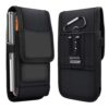 Phone Holster for Men Belt Clip Pouch, for iPhone 14, 14 Pro, 13, 13 Pro, 12 Pro, 12, X, XR, Xs, 11 Pro and More, 6.45" Nylon Cell Phone Holster Mobile Card Holder Case (L, Black)