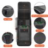 Phone Holster for Men Belt Clip Pouch, for iPhone 14, 14 Pro, 13, 13 Pro, 12 Pro, 12, X, XR, Xs, 11 Pro and More, 6.45" Nylon Cell Phone Holster Mobile Card Holder Case (L, Black)