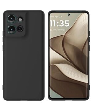 PhoneArmour Shockproof Matte Black Mobile Back Cover for Moto G75 (5G) – Slim Protective TPU Case with Raised Camera Guard (21326)
