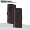 Pikkme Flip Cover for Samsung Galaxy A26 5G Leather Finish | Inside TPU with Card Pockets | Wallet Stand and Shock Proof | Complete Protection Flip Case(Coffee)