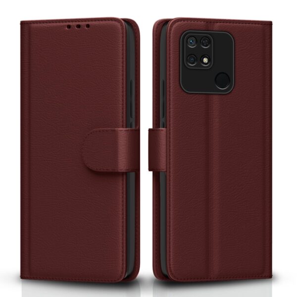 Pikkme Mi Redmi 10/10 Power Flip Cover | PU Leather Finish | 360 Protection | Wallet & Stand | Strong Magnetic Flip Case for Mi Redmi 10/10 Power (Brown)