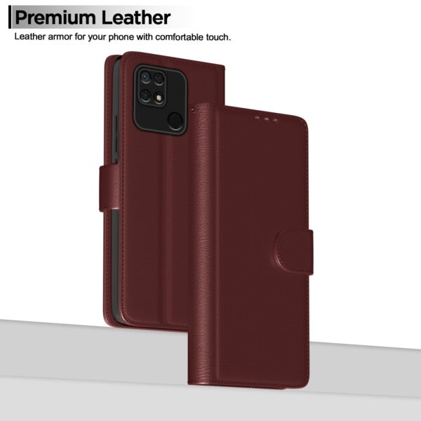 Pikkme Mi Redmi 10/10 Power Flip Cover | PU Leather Finish | 360 Protection | Wallet & Stand | Strong Magnetic Flip Case for Mi Redmi 10/10 Power (Brown)