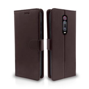 Pikkme Mi Redmi K20 / K20 Pro Flip Case Leather Finish | Inside TPU with Card Pockets | Wallet Stand and Shock Proof | Magnetic Closing | Complete Protection Flip Cover (Coffee)