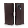 Pikkme Oppo A15 / A15s Flip Case Leather Finish | Inside TPU with Card Pockets | Wallet Stand and Shock Proof | Magnetic Closing | Complete Protection Flip Cover for Oppo A15 / A15s (Coffee)