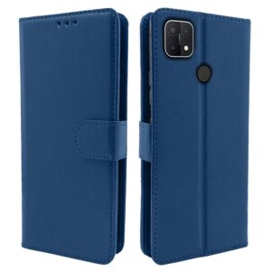 Pikkme Oppo A15 / A15s Flip Cover Magnetic Leather Wallet Pikkme Oppo A15 / A15s Flip Cover Magnetic Leather Wallet Case Shockproof TPU for Oppo A15 / A15s (Blue)