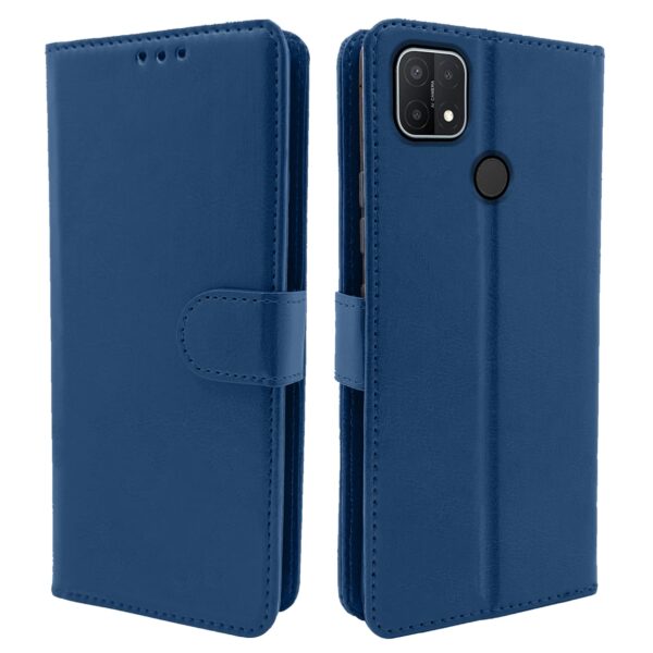 Pikkme Oppo A15 / A15s Flip Cover Magnetic Leather Wallet Pikkme Oppo A15 / A15s Flip Cover Magnetic Leather Wallet Case Shockproof TPU for Oppo A15 / A15s (Blue)