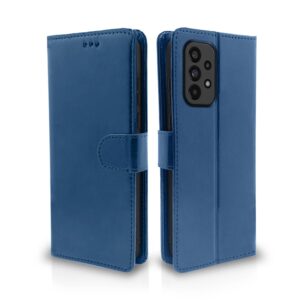 Pikkme Samsung Galaxy A33 5G Flip Cover | PU Leather Pikkme Samsung Galaxy A33 5G Flip Cover | PU Leather Finish | 360 Protection | Wallet & Stand | Strong Magnetic Flip Case for Samsung Galaxy A33 5G (Blue)