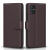 Pikkme Samsung Galaxy A71 Flip Case Leather Finish | Inside TPU with Card Pockets | Wallet Stand and Shock Proof | Magnetic Closing | Complete Protection Flip Cover for Samsung Galaxy A71 (Coffee)