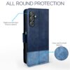Pikkme Samsung Galaxy F15 5G Flip Cover | Dual-Tone PU Leather Finish | Wallet Style & Stand | Magnetic Flip Case for Samsung Galaxy F15 5G (Navy & Light Blue)