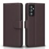 Pikkme Samsung Galaxy F23 5G Flip Case Leather Finish | Inside TPU with Card Pockets | Wallet Stand and Shock Proof | Magnetic Closing | Complete Protection Flip Cover (Coffee)