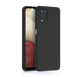 Pikkme Samsung Galaxy M12 / A12 / F12 Back Cover Pikkme Samsung Galaxy M12 / A12 / F12 Back Cover Soft Matte Liquid Silicone TPU | Camera Protection | Shockproof Slim Back Case for Samsung Galaxy M12 / A12 / F12 (Black)