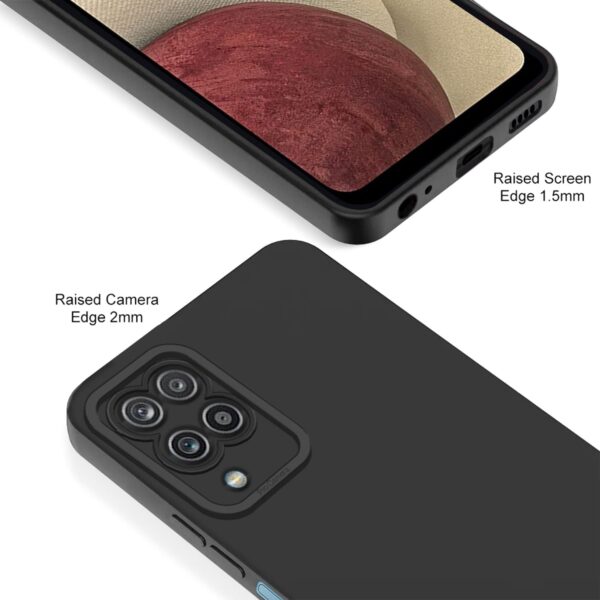 Pikkme Samsung Galaxy M12 / A12 / F12 Back Cover Soft Matte Liquid Silicone TPU | Camera Protection | Shockproof Slim Back Case for Samsung Galaxy M12 / A12 / F12 (Black)