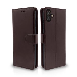 Pikkme Samsung Galaxy M13 5G Flip Case Leather Finish | Pikkme Samsung Galaxy M13 5G Flip Case Leather Finish | Inside TPU with Card Pockets | Wallet Stand | Magnetic Closing | Complete Protection Flip Cover for Samsung Galaxy M13 5G (Coffee)