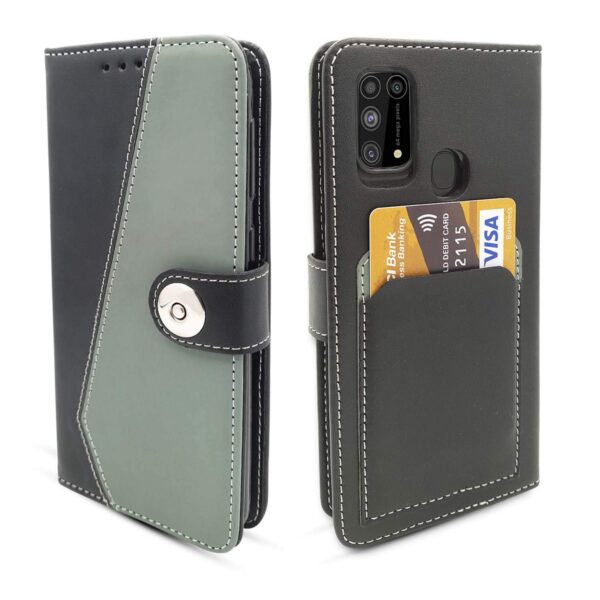 Pikkme Samsung Galaxy M31 / F41 / M31 Prime Flip Pikkme Samsung Galaxy M31 / F41 / M31 Prime Flip Cover Magnetic Leather Wallet Case Shockproof TPU for Samsung Galaxy M31 / F41 / M31 Prime (Grey)