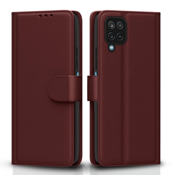 Pikkme Samsung Galaxy M32 4G / M32 Prime / F22 Pikkme Samsung Galaxy M32 4G / M32 Prime / F22 4G Flip Cover Leather Finish | Inside TPU with Card Pockets | Wallet Stand and Shock Proof | Magnetic Closing | Complete Protection Flip Case (Brown)