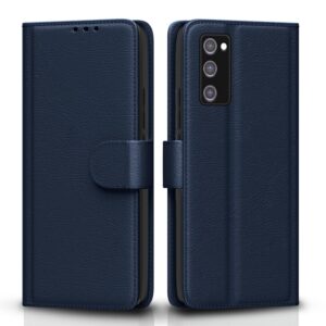 Pikkme Samsung Galaxy S20 FE / S20 FE 5G Flip Pikkme Samsung Galaxy S20 FE / S20 FE 5G Flip Case Leather Finish | Inside TPU with Card Pockets | Wallet Stand and Shock Proof | Magnetic Closing | Complete Protection Flip Cover (Blue)