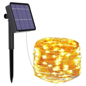 Pivalo 100 LED Solar Fairy String Light 10m Copper Wire Pivalo 100 LED Solar Fairy String Light 10m Copper Wire with Waterproof LED for Garden Yard Diwali Home Outdoor Decor (Pack of 1, Warm White)