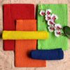 Pixel Home © Superior Cotton |Lunch Napkins | Multi-Purpose Kitchen | Cleaning Towel/Waffle Dish Cloth | Bright Colors (Pack of 5)