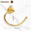 Plantex 304 Grade Stainless Steel Round Napkin Holder for washbasin/Towel Hanger/Towel Ring for Bathroom/Bathroom Accessories, Daizy(Golden)