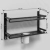 Plantex 5in1 Bathroom Organiser Without Drill/Stainless Steel Bathroom Shelf/Rack with Steel Soap Stand for Wall/Tumbler/Brush Holder/Bathroom Fittings Accessories Set (Black)