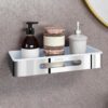 Plantex Bathroom Shelf Rack/ABS & Stainless Steel Shelf for Bathroom Rack/Bathroom Organiser/Kitchen Shelves -(14x5 inches, Chrome)
