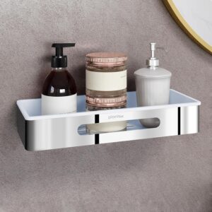 Plantex Bathroom Shelf Rack/ABS & Stainless Steel Shelf for Bathroom Plantex Bathroom Shelf Rack/ABS & Stainless Steel Shelf for Bathroom Rack/Bathroom Organiser/Kitchen Shelves -(14x5 inches, Chrome)