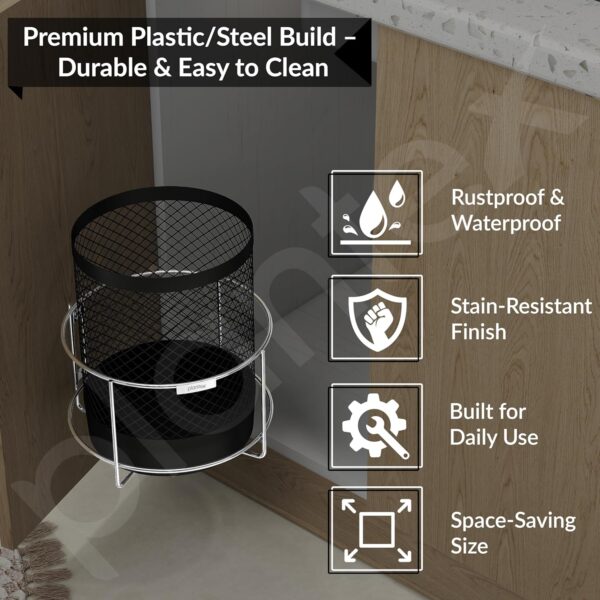 Plantex-High-Grade-Stainless-Steel-Dustbin-Stand-for-Kitchen-CabinetDust-Bin-HolderModular-Kitchen-Fixture-Dia-10-Inches-Silver.jpg Plantex High Grade Stainless Steel Dustbin Stand for Kitchen Cabinet/Dust Bin Holder/Modular Kitchen Fixture (Dia 10 Inches-Silver)