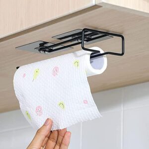 Plantex Self-Adhesive Drill Free Kitchen Towel Hanger/Adhesive Toilet Paper Holder/Toilet Plantex Self-Adhesive Drill Free Kitchen Towel Hanger/Adhesive Toilet Paper Holder/Toilet Paper Roll Holder Self Adhesive for Bathroom Accessories (Black)