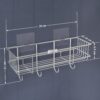 Plantex Stainless Steel Self-Adhesive Multipurpose Bathroom Shelf with Hooks/Towel Holder/Rack/Bathroom Accessories-Wall Mount - Pack of 4 (Chrome)