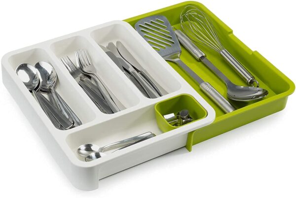 Plastic Expandable 3-in-1 Utility Cabinet Drawer Dividers Organizer Tray Holder Plastic Expandable 3-in-1 Utility Cabinet Drawer Dividers Organizer Tray Holder for Kitchen Cutlery, Bathroom Accessories, Office Supplies and Cosmetics,Stationary Storage Tray -Multicolor